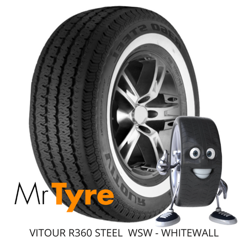 VITOUR 205/75R15 R360 STEEL 97H WSW TL - WHITEWALL (2607)