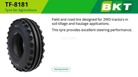 BKT 7.50-16 (8) TF-8181 - Tractor Backhoe Tyres (BIAS) (2605)