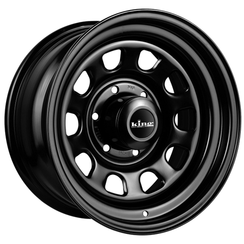 Black Steel Rim 16"  (16 x 8.0) Sunraysia style wheel pattern. (1x Wheel) D Hole